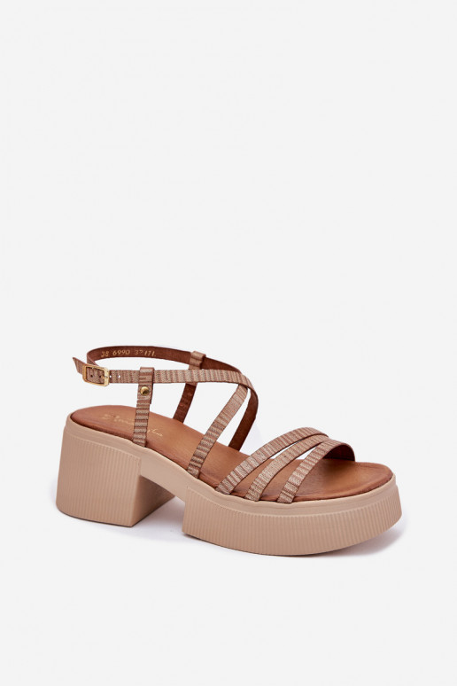 Sandali da donna Femminile Deveciejka 06990-25 colore dorato