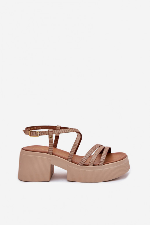 Sandali da donna Femminile Deveciejka 06990-25 colore dorato