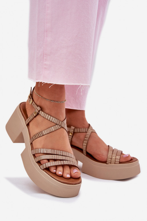 Sandali da donna Femminile Deveciejka 06990-25 colore dorato