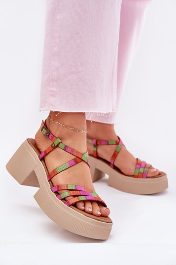 Sandali multicolore per donne Tai turiciejka 06990-39