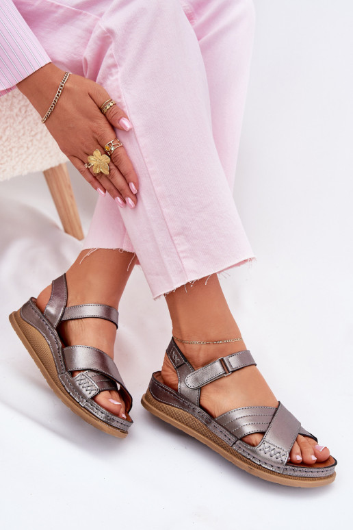 Sandali da donna Femminile con una piattaforma Deveciejka L7064-35 colore grigio