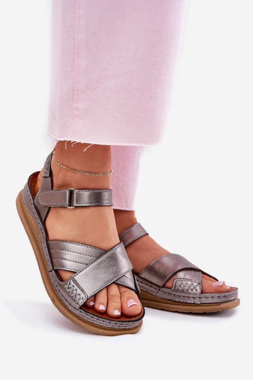 Sandali da donna Femminile con una piattaforma Deveciejka L7064-35 colore grigio