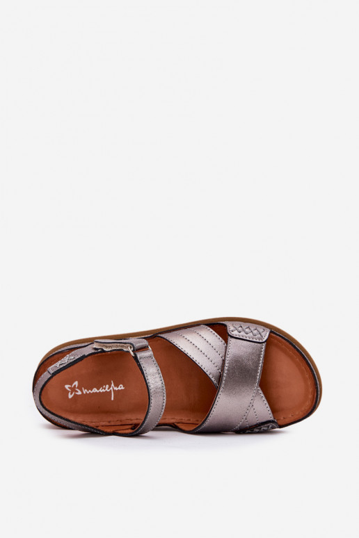 Sandali da donna Femminile con una piattaforma Deveciejka L7064-35 colore grigio