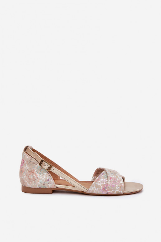 Sandali da donna isoscele Deveciejka 04614-22 beige