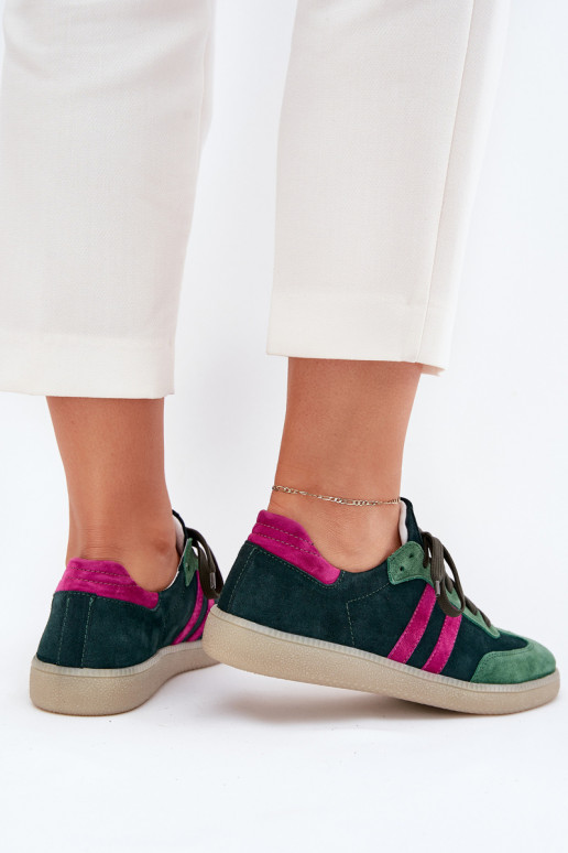 Zazoo N1068 dalla pelle scamosciata Basso Scarpe modello sneakers Femminile colore kaki Zazoo N1068 dalla pelle scamosciata Basso Scarpe modello sneakers Femminile colore kaki