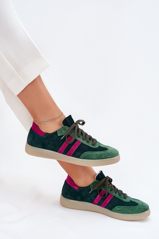 Zazoo N1068 dalla pelle scamosciata Basso Scarpe modello sneakers Femminile colore kaki Zazoo N1068 dalla pelle scamosciata Basso Scarpe modello sneakers Femminile colore kaki