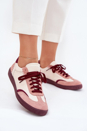 Scarpe sportive in pelle color rosa per donna Zazoo N1202 2