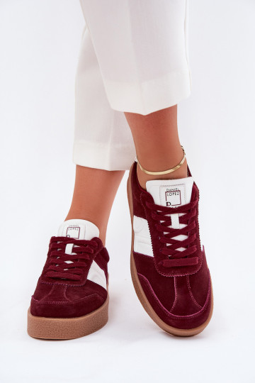 Scarpe sportive in pelle scamosciata color bordeaux per donna Daniel Lopez Just Dare SS2D4023 2