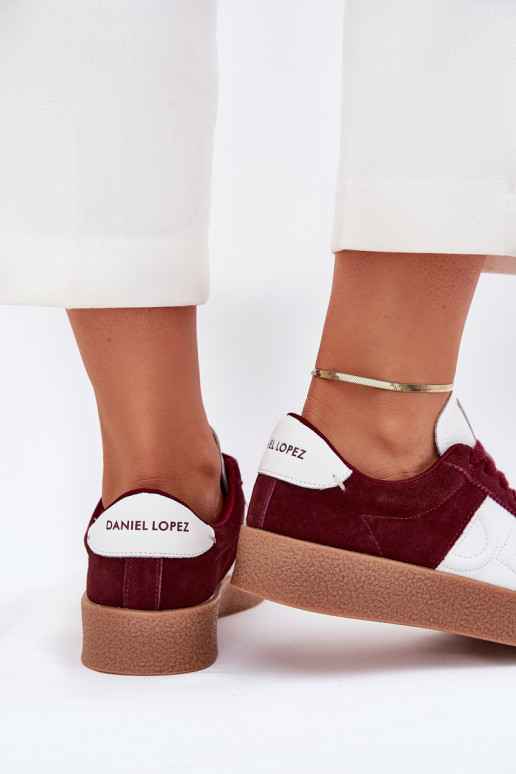 dalla pelle scamosciata Scarpe modello sneakers Femminile Daniel Lopez Just Dare SS2D4023 Borgogna dalla pelle scamosciata Scarpe modello sneakers Femminile Daniel Lopez Just Dare SS2D4023 Borgogna