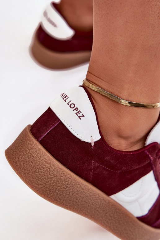 dalla pelle scamosciata Scarpe modello sneakers Femminile Daniel Lopez Just Dare SS2D4023 Borgogna dalla pelle scamosciata Scarpe modello sneakers Femminile Daniel Lopez Just Dare SS2D4023 Borgogna