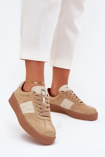 Scarpe sportive in pelle scamosciata color sabbia per donna Daniel Lopez Just Dare SS2D4022