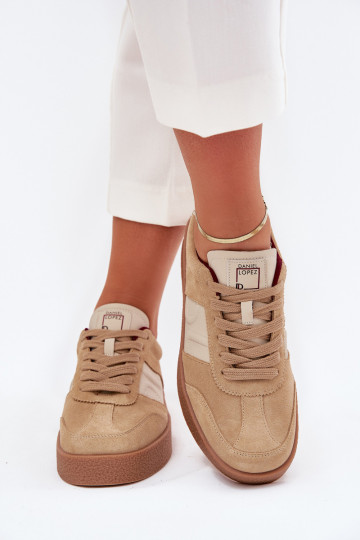 Scarpe sportive in pelle scamosciata color sabbia per donna Daniel Lopez Just Dare SS2D4022 2