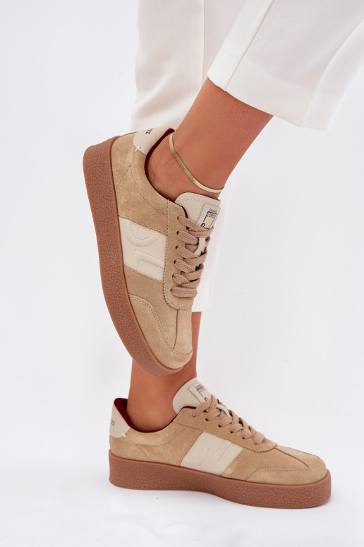 dalla pelle scamosciata Scarpe modello sneakers Femminile Daniel Lopez Just Dare SS2D4022 beige