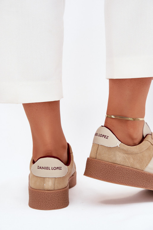 dalla pelle scamosciata Scarpe modello sneakers Femminile Daniel Lopez Just Dare SS2D4022 beige