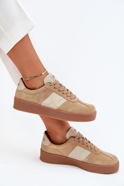 dalla pelle scamosciata Scarpe modello sneakers Femminile Daniel Lopez Just Dare SS2D4022 beige