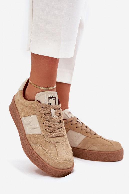 dalla pelle scamosciata Scarpe modello sneakers Femminile Daniel Lopez Just Dare SS2D4022 beige