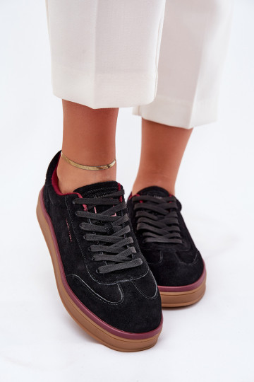 Scarpe sportive in pelle scamosciata nere per donna Daniel Lopez Just Dare SS2D4006