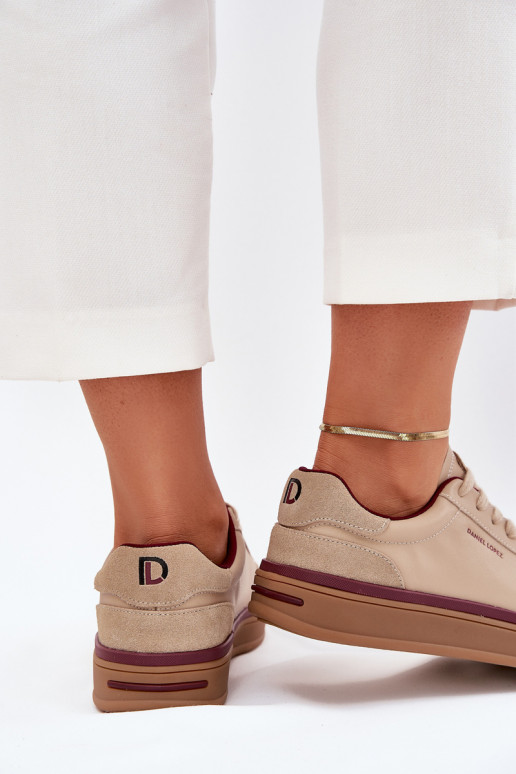 Pelle Femminile Scarpe modello sneakers Daniel Lopez Just Dare SS2D4007 beige