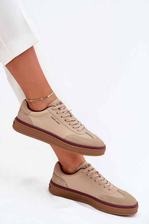Pelle Femminile Scarpe modello sneakers Daniel Lopez Just Dare SS2D4007 beige