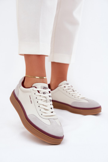 Pelle Femminile Scarpe modello sneakers Daniel Lopez Just Dare SS2D4008 Bianco-colore grigio