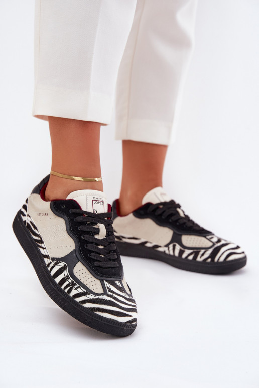 Scarpe modello sneakers Femminile Daniel Lopez Just Dare SS2D4015 Zebra beige