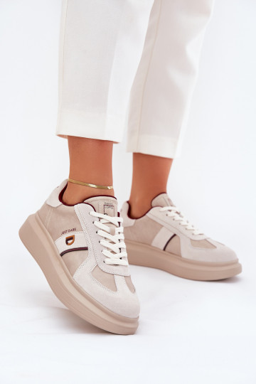 Pelle Femminile Scarpe modello sneakers con una piattaforma Daniel Lopez Just Dare SS2D4003 beige 2