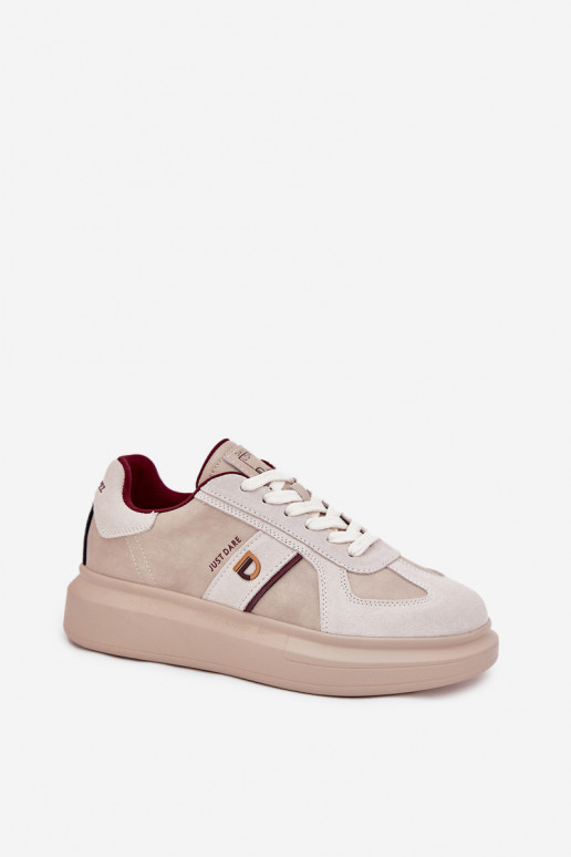 Pelle Femminile Scarpe modello sneakers con una piattaforma Daniel Lopez Just Dare SS2D4003 beige