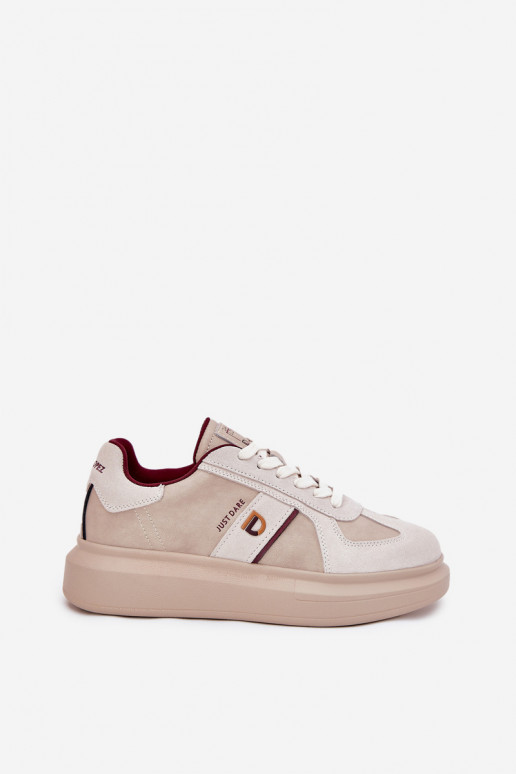 Pelle Femminile Scarpe modello sneakers con una piattaforma Daniel Lopez Just Dare SS2D4003 beige