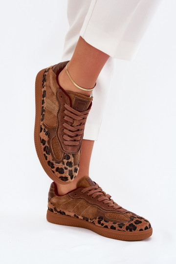 Scarpe modello sneakers Femminile Daniel Lopez Just Dare SS2D4017 con motivi di pelliccia di leopardo