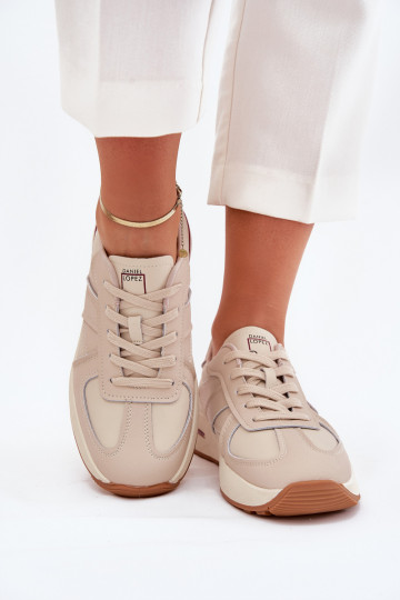 Pelle Scarpe sportive da donna, scarpe da ginnastica Daniel Lopez Just Dare SS2D4043 beige
