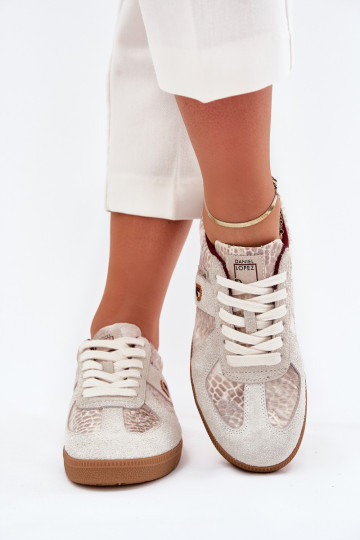 Scarpe sportive da donna Daniel Lopez Just Dare SS2D4032 color sabbia con motivo animale 2