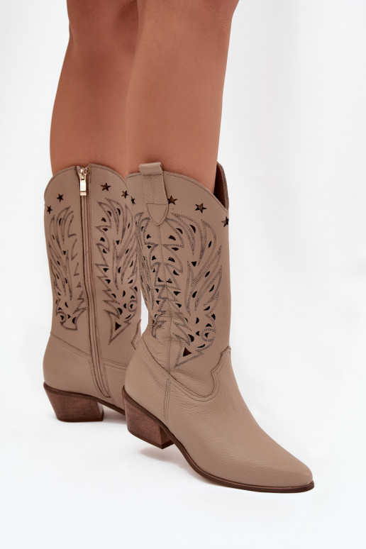 Pelle stivaliAżuroAą CholeAką Zazoo 3714 beige