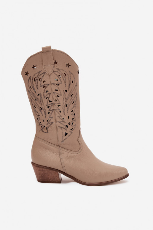 Pelle stivaliAżuroAą CholeAką Zazoo 3714 beige