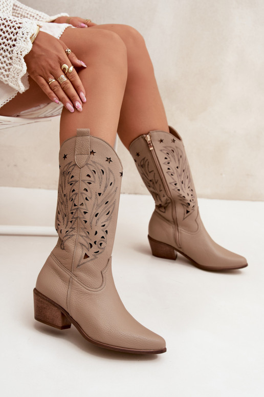 Pelle stivaliAżuroAą CholeAką Zazoo 3714 beige