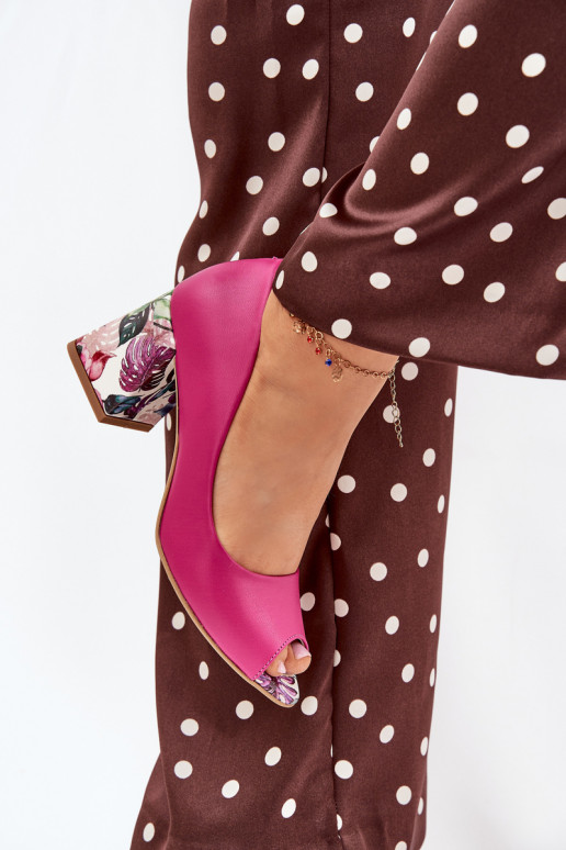 Pelle Scarpe con tacchi decorati LeAski Shoes 2608/K colore rosa Pelle Scarpe con tacchi decorati LeAski Shoes 2608/K colore rosa