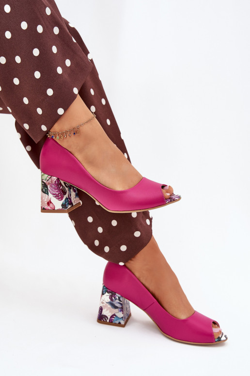 Pelle Scarpe con tacchi decorati LeAski Shoes 2608/K colore rosa Pelle Scarpe con tacchi decorati LeAski Shoes 2608/K colore rosa