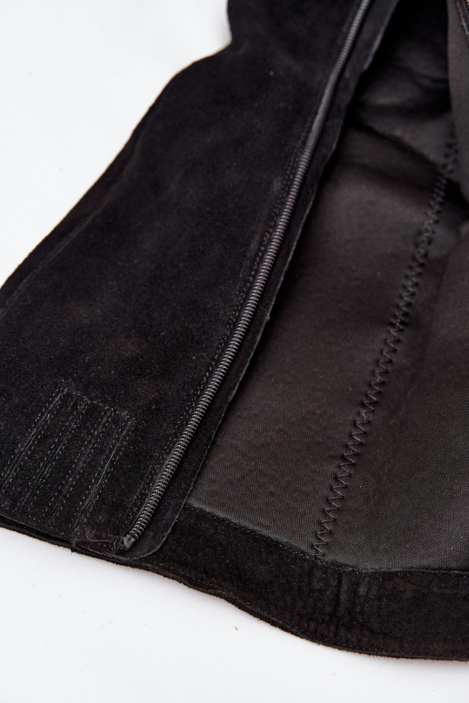 dalla pelle scamosciata stivali con i tacchi Serratura colore nero Lissara