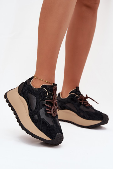 Pelle Scarpe modello sneakers con una piattaforma Femminile Big Star SS274628 HI-POLY SYSTEM colore nero 2