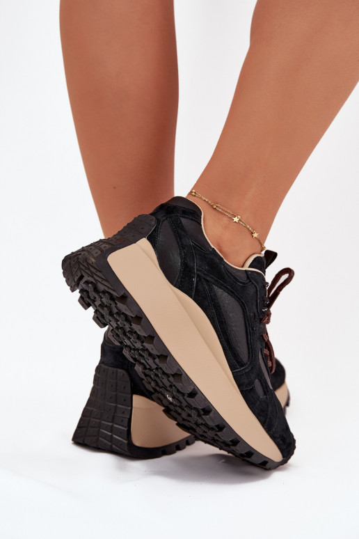 Pelle Scarpe modello sneakers con una piattaforma Femminile Big Star SS274628 HI-POLY SYSTEM colore nero