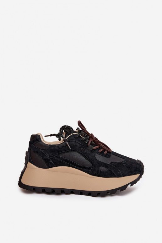 Pelle Scarpe modello sneakers con una piattaforma Femminile Big Star SS274628 HI-POLY SYSTEM colore nero