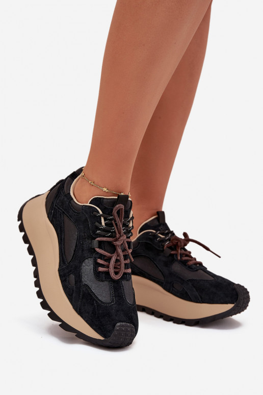 Pelle Scarpe modello sneakers con una piattaforma Femminile Big Star SS274628 HI-POLY SYSTEM colore nero