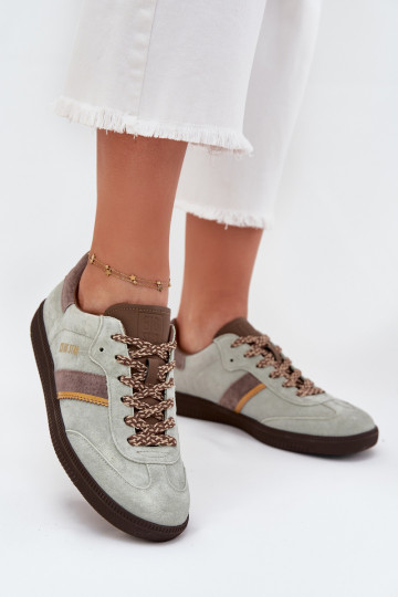 Sneakers basse in camoscio da donna Big Star SS274678 HI-POLY SYSTEM, color menta 2