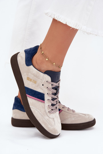 Sneakers basse in camoscio da donna Big Star SS274679 HI-POLY SYSTEM, grigie