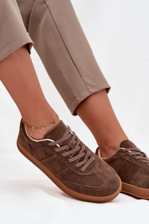 dalla pelle scamosciata Scarpe modello sneakers Femminile Big Star SS274676 HI-POLY SYSTEM colore marrone dalla pelle scamosciata Scarpe modello sneakers Femminile Big Star SS274676 HI-POLY SYSTEM colore marrone