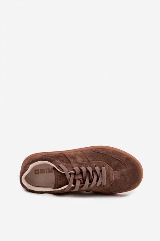 dalla pelle scamosciata Scarpe modello sneakers Femminile Big Star SS274676 HI-POLY SYSTEM colore marrone dalla pelle scamosciata Scarpe modello sneakers Femminile Big Star SS274676 HI-POLY SYSTEM colore marrone