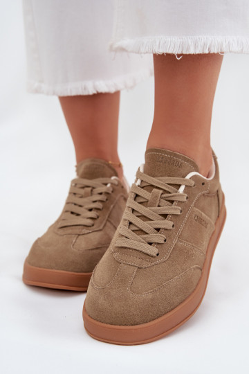 Sneakers in camoscio da donna Big Star SS274675 HI-POLY SYSTEM, color sabbia