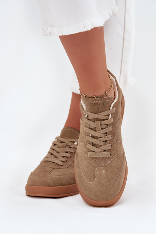 dalla pelle scamosciata Scarpe modello sneakers Femminile Big Star SS274675 HI-POLY SYSTEM beige