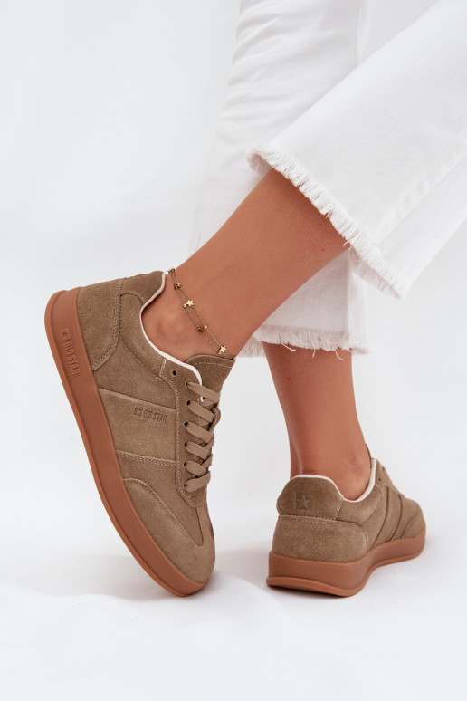 dalla pelle scamosciata Scarpe modello sneakers Femminile Big Star SS274675 HI-POLY SYSTEM beige