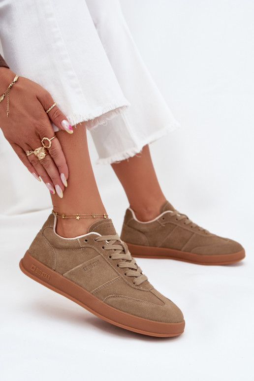 dalla pelle scamosciata Scarpe modello sneakers Femminile Big Star SS274675 HI-POLY SYSTEM beige