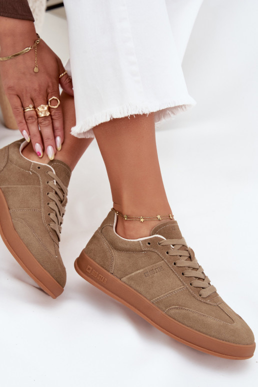 dalla pelle scamosciata Scarpe modello sneakers Femminile Big Star SS274675 HI-POLY SYSTEM beige